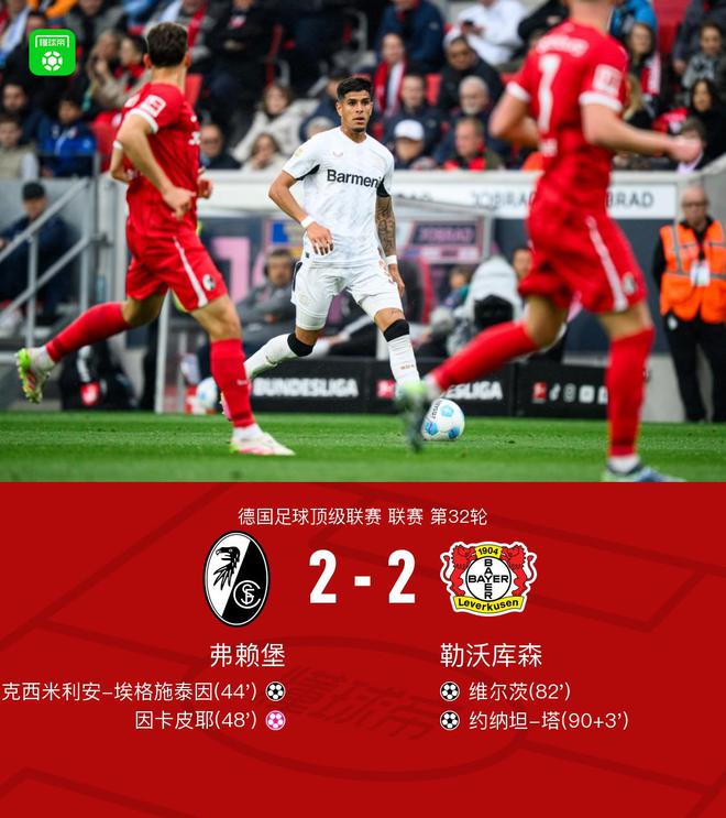 勒沃勝弗賴堡，拜仁奪冠；維爾茨進(jìn)球，塔絕平。