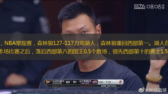 北京時間4月8日，NBA常規(guī)賽，森林狼127-117力克湖人，森林狼重回西部第一。湖人在今日賽前已重回西部第九，輸?shù)舯緢霰荣愔螅浜笪鞑康诎说膰?.5個勝場，領(lǐng)先西部第十的勇士1.5個勝場。